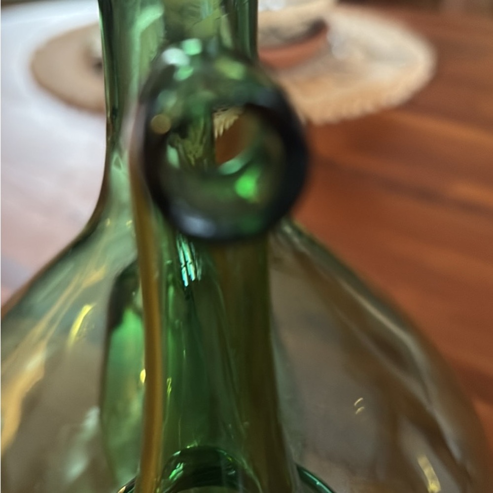 Green Glass Pitcher - Picture 4 of 6